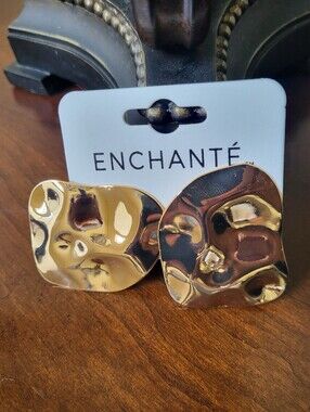 ENCHANTÉ Hammered Gold Statement Earrings